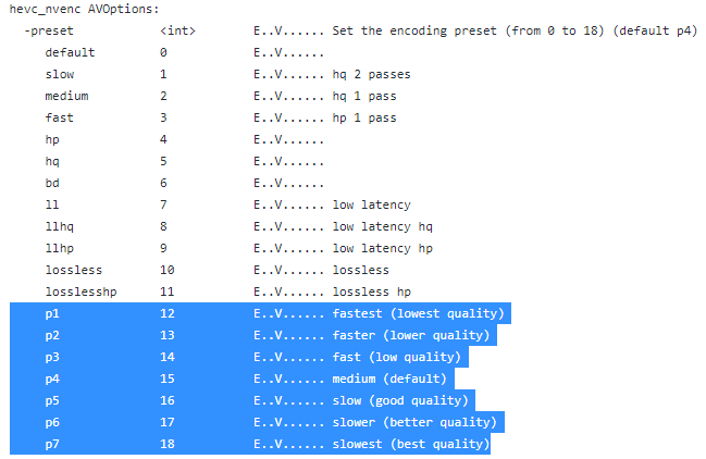 NVENC new FFmpeg Presets Feature requests Voukoder