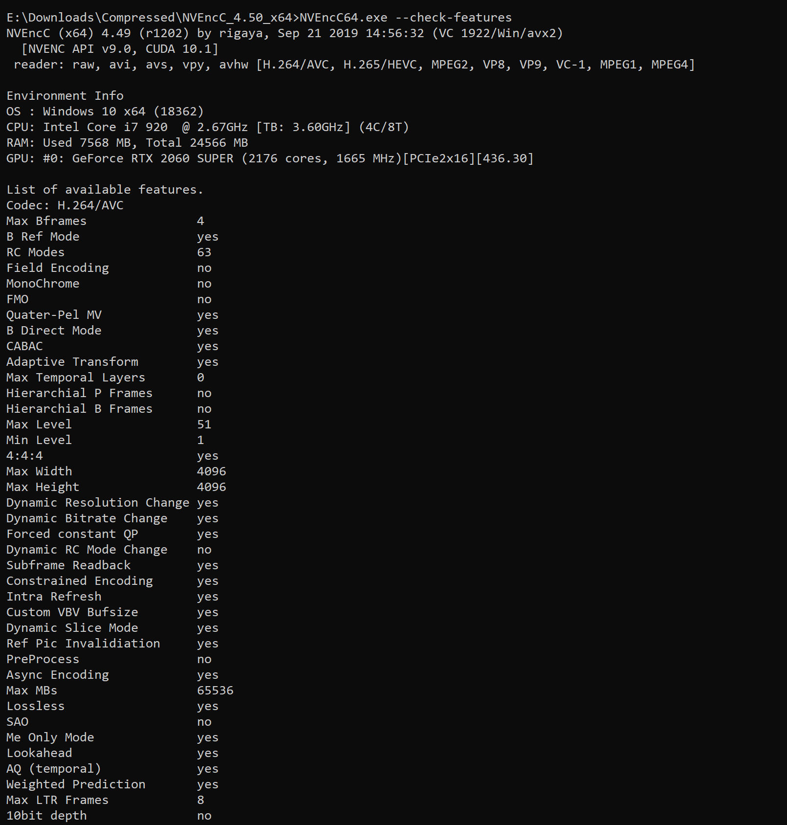 Voukoder unable to initialize encoder RTX 2060 Super Closed bugs